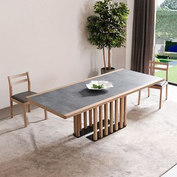 唯美挪亚北欧轻奢白橡木火星岩餐桌椅组合现代简约小户型家用吃饭桌餐