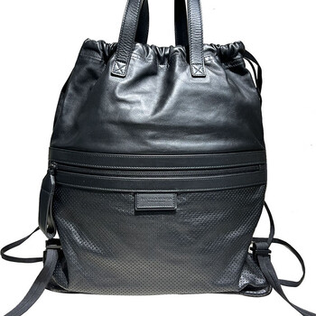 bv葆蝶家bottega veneta黑色牛皮书包双肩包 男女同款 原价2万多 正品