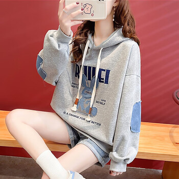 简丹诺初中生秋衣卫衣女孩外套少女春秋装高中学生休闲连帽薄款可爱