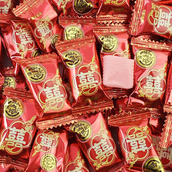 500g奶糖水果糖果软结婚庆喜糖散装休闲零食年货 恩爱喜糖蜜桃味软糖