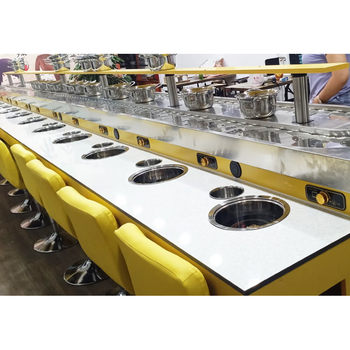 旋转小火锅设备全套自助机器商用涮烤一体式转转台麻辣烫串串香桌