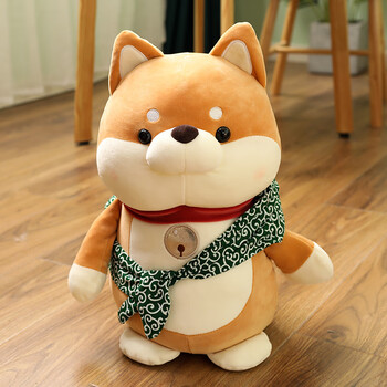毛绒玩具可爱仿真小狗娃娃日本犬玩偶不掉毛女孩礼物浅棕柴犬25厘米