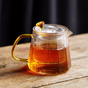 雅集锤纹玻璃茶壶 加厚耐热玻璃过滤泡茶壶家用茶水分离 功夫茶具单壶