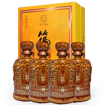 贵州筑春  53度 酱香型白酒 龙酒 500ml*4整箱装