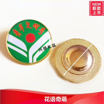 青年文明号徽章胸牌 志愿者胸针别针磁铁标准金属滴塑胸徽 青年文明号