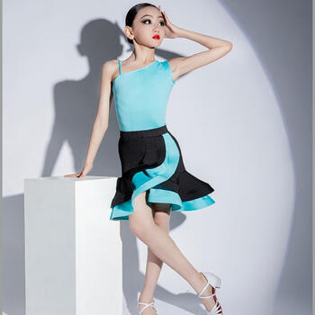 橙央中国舞舞蹈服高儿童拉丁舞裙2023春夏网红新款女孩练功演出比赛考
