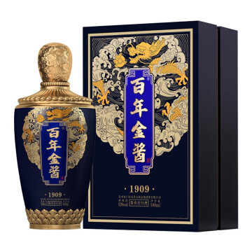 金酱酒业 贵州茅台镇酱香型白酒 百年金酱1909 53度500ml*1瓶 高度纯