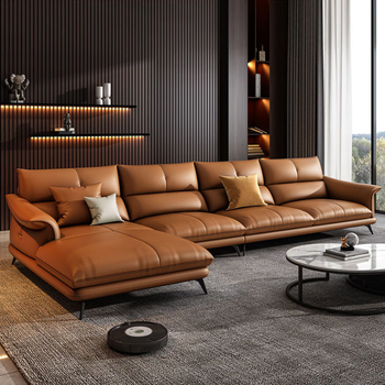 杰菲迪 真皮沙发纳帕头层牛皮贵妃转角意式极简组合中大户型客厅多人