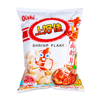虾片80g5袋超大包薯片休闲食品膨化零食可口美味小吃