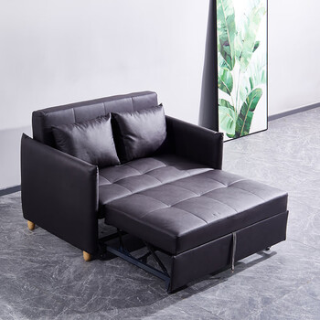 吉泰(jt)沙发床 办公沙发两用小户型简易皮艺沙发卧室懒人沙发 198cm