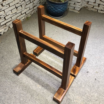 乾冠奥坎巴花实木大板支架桌腿桌脚支架脚木质桌子脚架原木茶桌 胡桃