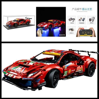 乐高lego兼容积木法拉利488跑车高难度男孩遥控sp3拼装模型汽车法拉利