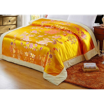 丝绸织锦缎婚庆被套七彩软缎被面绸缎被罩结婚喜被龙凤百子龙凤呈祥金