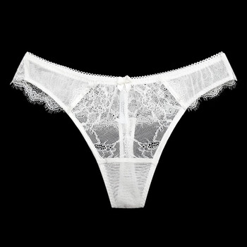 法玛莎品牌真丝性感丁字裤女低腰轻薄网纱女士内裤透明蕾丝无痕小裤