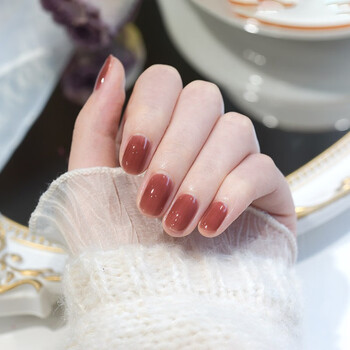 一然网红款冰透南柚色指甲油女持久可撕拉免烤快干果冻显白439冰透