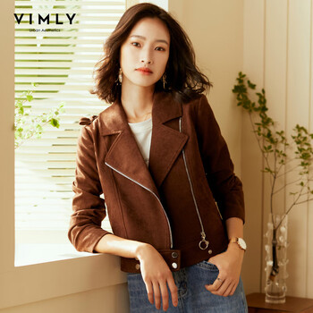 复古西装领短外套女2020年秋百搭短款休闲小个子上衣女f1637咖啡色xl