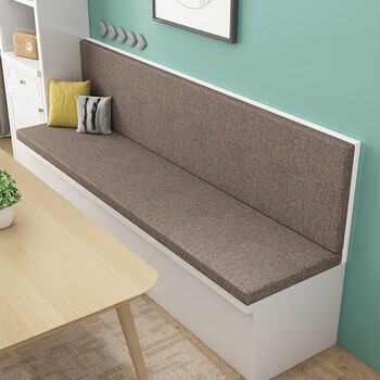 奇思妙想 定制卡座软包坐垫天然椰棕乳胶家用靠背一体垫玄关换鞋凳垫