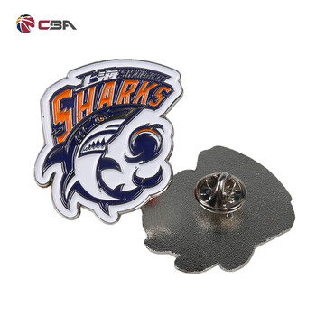 cba上海久事大鲨鱼俱乐部上海久事篮球队徽章cbapn19022银色f