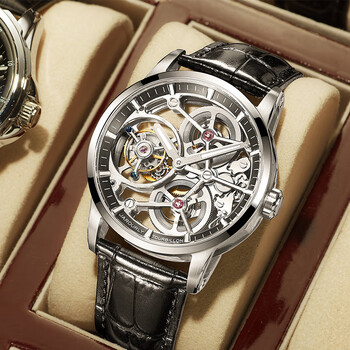 精利(jinlery)瑞士手表男表镂空陀飞轮机械表防水轻奢男士手表瑞表