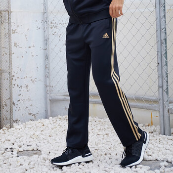 adidas阿迪达斯男裤子新款运动裤时尚休闲宽松透气男子长裤三条纹直筒