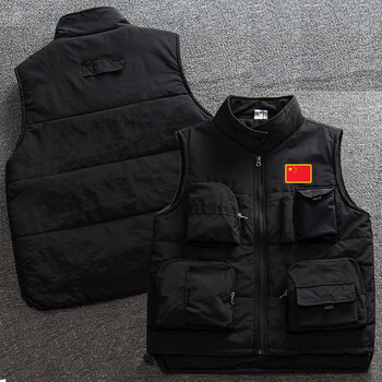 秋冬款现场勘查加棉加绒马甲多口袋背心出勤工装团队定制坎肩外套