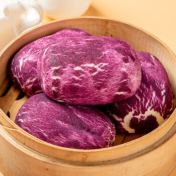 蜜钰鲜紫薯包早餐包子馒头速冻半成品营养儿童早点豆沙包奶黄包广式