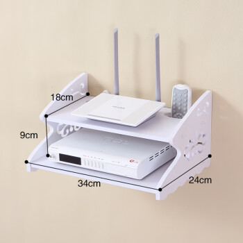 免打孔電視機頂盒置物架客廳無線wifi牆上路由器架壁掛式收納盒子