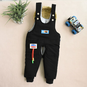 酷士凡八个月宝宝开裆裤秋冬季连体裤夹棉外穿开裆棉裤婴儿背带裤加厚