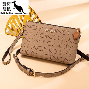 酷奇袋鼠手拎包小包包手拿女士大容量气质2022放手机钱包焦糖色肩带版