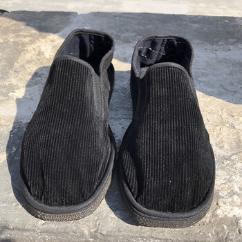 秋冬布鞋男轮胎底劳保布鞋黑帆布司机灯芯绒布鞋男千层底防滑干活鞋