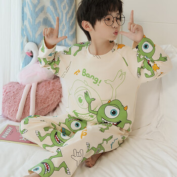 儿童睡衣男宝宝睡衣纯棉柔软舒适卡通中大童学生男孩睡衣四季通用 3d