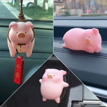 车上车饰内饰用品车载装饰品绿野客 侧卧 红平安挂猪 平躺显示屏猪猪