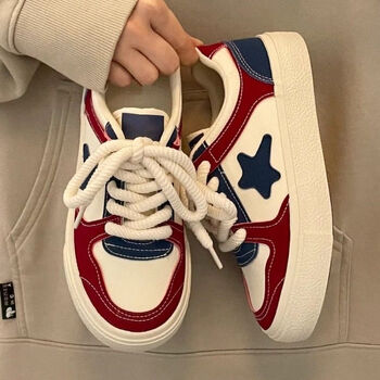 小众原创设计学生帆布鞋运动百搭休闲板鞋 红色 #20【图片 价格 品牌