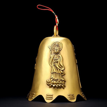 瑞亿祥全铜铃铛挂件平安铜钟吊钟寺院寺庙铜风铃挂饰大钟铜器工艺品