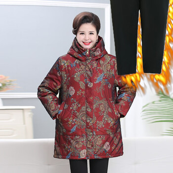 冀韵 中老年人特大码棉衣服袄外套女秋冬季款加肥