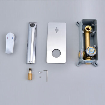 水龙头入墙式东鹏全铜暗装预埋洗手间洗手台盆冷热水龙头套装123456