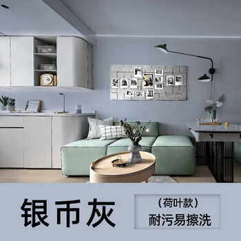 室内乳胶漆涂料自刷翻新环保墙面油漆 银币灰(耐污可擦洗) 1