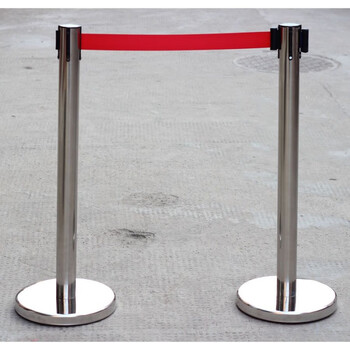 不锈钢一米线护栏杆2 3m伸缩隔离带警戒线银行柱排队移动迎宾围栏 5米