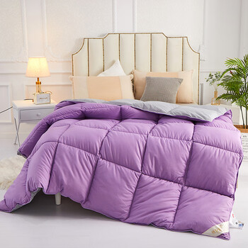 羽绒被95白鹅绒8斤被子羽绒被芯6斤加厚冬被10斤双人单人柔紫色灰色ab