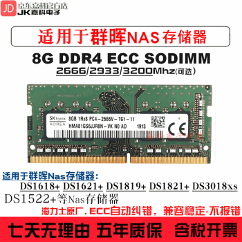  ȺnasڴDS918+DS718+DS218+DS220+DS720+DS920+洢 DDR4 8G 2666 ECC SODIMM