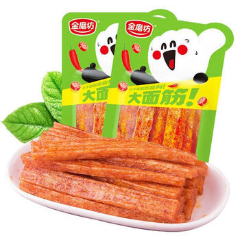 【金磨坊辣条】金磨坊120g大面筋椒香鸡肉味 辣条辣片休闲零食 10包