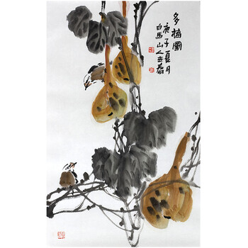 中美协会员李世春多福图国家画院画家葫芦写意2965