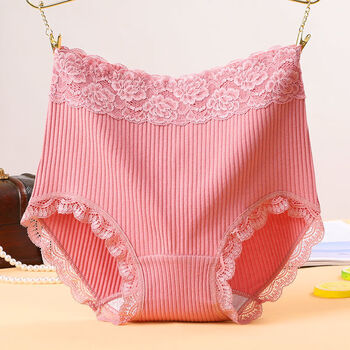 好品质女士内裤出口女内裤高腰无痕舒适大码女士三角裤头透气豆沙色l