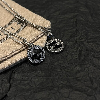 古驰(gucci)项链情侣项链双g复古925复古百搭项链ins男女同款情侣项链