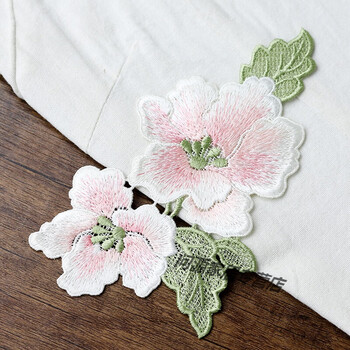 北极象衣服缝补贴玉兰花对花布贴重工蕾丝刺绣花补衣服贴花装饰补丁贴