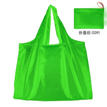 可狄购物袋 折叠购物袋 折叠购物袋 小花暗扣环保袋袋 涤纶布 绿色