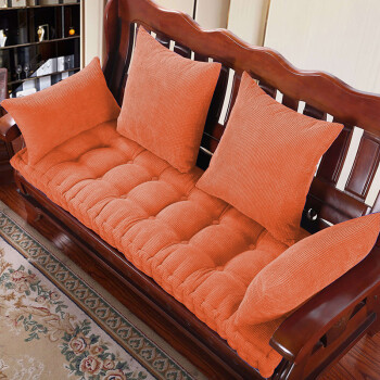 奴诗漫实木沙发垫加厚防滑冬季红木头沙发坐垫中式三人座纯色飘窗垫