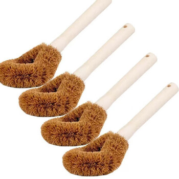 不粘油锅刷子天然椰棕洗锅刷厨房用刷长柄清洁洗刷锅碗神器锅刷子木柄