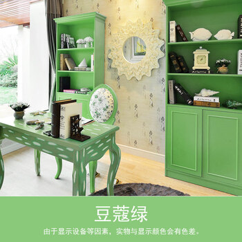 环保水性木器漆旧家具翻新木质门桌面改白彩色金属清油漆涂料 豆蔻绿