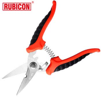罗宾汉（RUBICON）RCZ-726 电工多用剪刀不锈钢快利剪可剪铜铁线皮革渔网花枝180mm